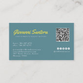 Retro TV Meadow | Carte de visite QR créatif (Dos)