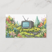 Retro TV Meadow | Carte de visite QR créatif (Devant)