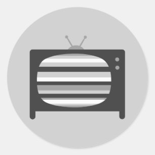 Retro TV-Stickers Ronde Sticker