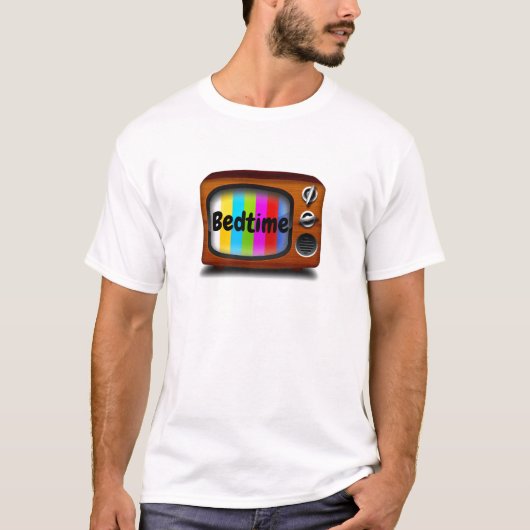 Retro tv-testpatroon bedtijd  t-shirt (Voorkant)