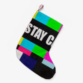 retro - tv - testpatroon met stil blijven messa kleine kerstsok (Voorkant (Hangend))