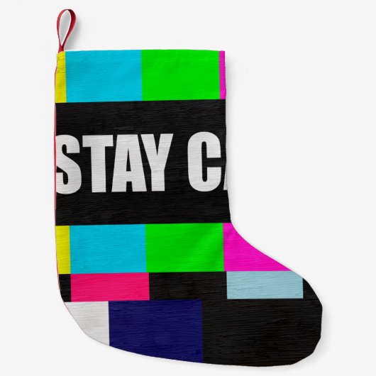 retro - tv - testpatroon met stil blijven messa kleine kerstsok (Voorkant)