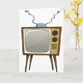 Retro-tv-Wenskaarten Kaart (Gele Bloem)
