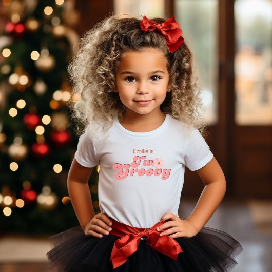 Retro twee Groovy  Daisy Flower Verjaardagsfeestje