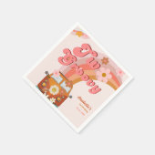 Retro twee Groovy Daisy Flower Verjaardagsfeestje Servet (Hoek)