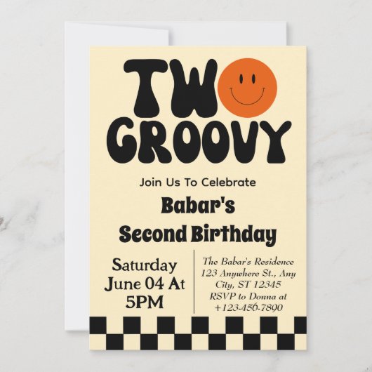 Retro Twee Groovy Jongen 2e Verjaardag Kaart (Voorkant)