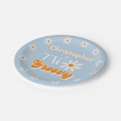 Retro Twee Groovy Jongens 2e Verjaardag Papieren Bordje (Gekanteld)