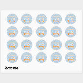 Retro Twee Groovy Jongens 2e Verjaardag Ronde Sticker (Vel)