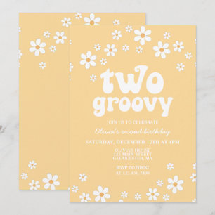Retro Twee Groovy madeliefje boho bloemige tweede Kaart