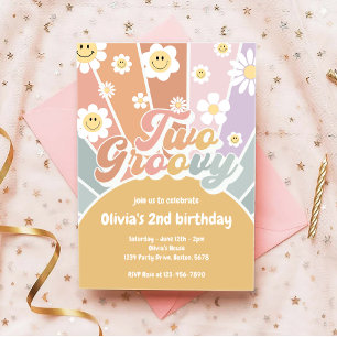 Retro Twee Groovy Sunshine Daisy Boho 2e Verjaarda Kaart