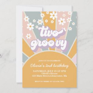 Retro Twee Groovy Sunshine madeliefje paarse Uitno Kaart