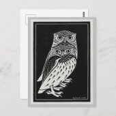 Retro Twee Uilen Julie de Graag Briefkaart (Voorkant / Achterkant)