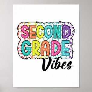 Retro Tweede Klas Sfeer Terug Naar School 2e Klas Poster