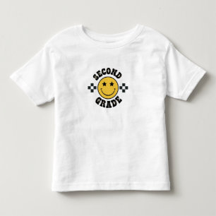 Retro Tweede Klas Smiley Face Terug naar School Kinder Shirts