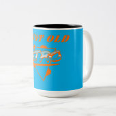 Retro Tweekleurige Koffiemok (Voorkant rechts)