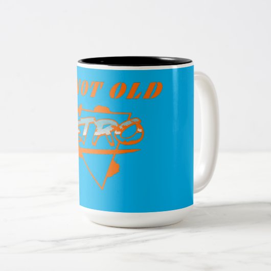 Retro Tweekleurige Koffiemok (Voorkant rechts)