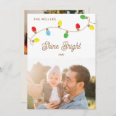 Retro Twinkle Christmas Lights Carte photo de vaca (Devant / Derrière)