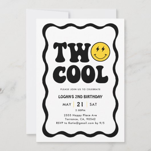 Retro Two Cool Boy 2de verluisterfeestje Kaart (Voorkant)