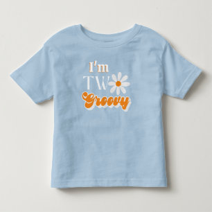 Retro Two Groovy Boys 2de verjaardag Kinder Shirts