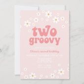 Retro Two Groovy daisy boho florale tweede verjaar Kaart (Voorkant)