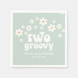 Retro Two Groovy madeliefje boho bloem tweede verj Servet