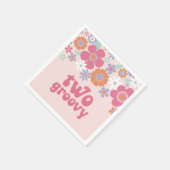 Retro Two Groovy Roze Bloemen Servet (Hoek)
