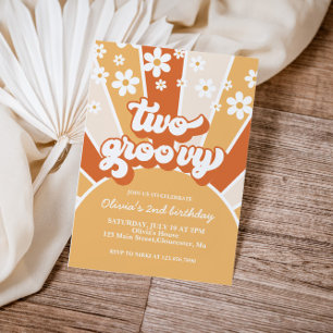 Retro Two Groovy Sunshine madeliefje boho bloemige Kaart