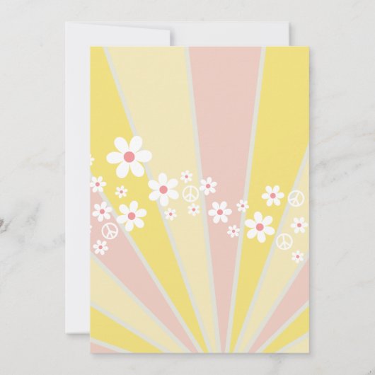 Retro Two Groovy Sunshine madeliefje boho bloemige Kaart (Achterkant)