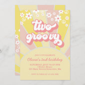 Retro Two Groovy Sunshine madeliefje boho bloemige Kaart (Voorkant / Achterkant)