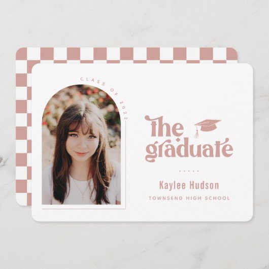 Retro Type Afstudeerfoto Aankondiging (Voorkant / Achterkant)