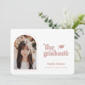 Retro Type Afstudeerfoto Aankondiging (Staand voorkant)