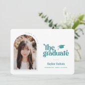 Retro Type Afstuderen Foto Aankondiging (Staand voorkant)