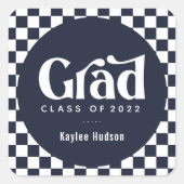 Retro Type Afstuderen Square Sticker (Voorkant)