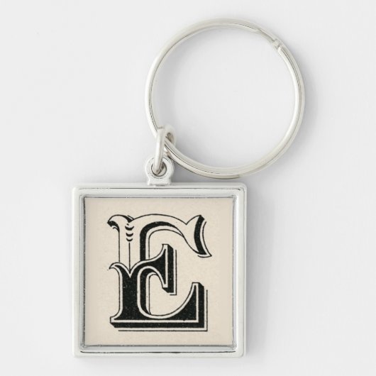 Retro  Type E Monogram Sleutelhanger (Voorkant)