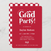 Retro Type Graduation Party Invitation (Devant / Derrière)