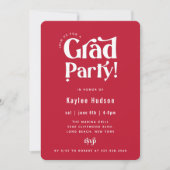 Retro Type Graduation Party Invitation (Devant)