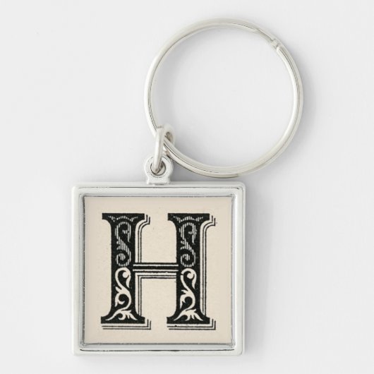 Retro  Type H Monogram Sleutelhanger (Voorkant)