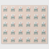 Retro  typemachine & bloemen & aangepast papier (Vlak)