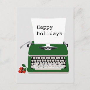  retro-typemachine en papierontwerp briefkaart