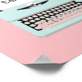 retro-typemachine en papierontwerp poster (Hoek)