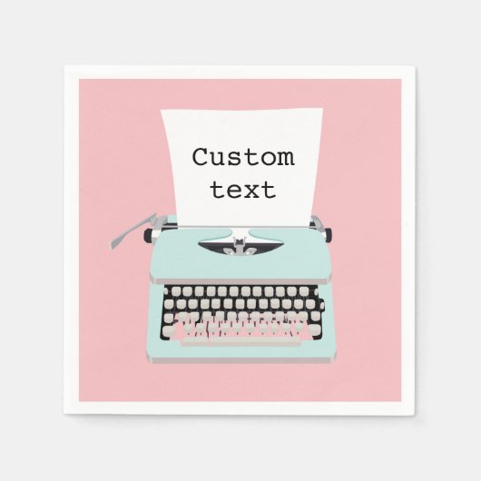  retro-typemachine en papierontwerp servet (Voorkant)