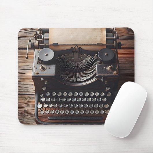 Retro typemachine met papier muismat (Met muis)