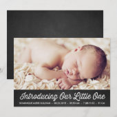 RETRO TYPOGRAFIE | AANKONDIGING VAN DE GEBOORTE CH (Voorkant / Achterkant)