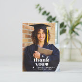 Retro typografie Bedankt Afstudeerfoto Briefkaart (Staand voorkant)