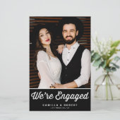 Retro Typografie Black Verloving kondiging (Staand voorkant)