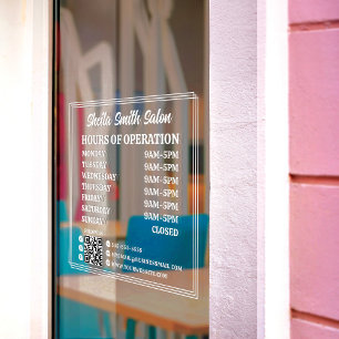 Retro Typografie Cool Bedrijfs Openingstijden Raamsticker