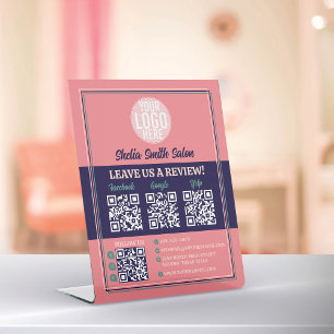 Retro Typografie Cool Business Laat een Review ach Reclamebord Met Voetstuk