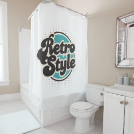 Retro Typografie Douchegordijn