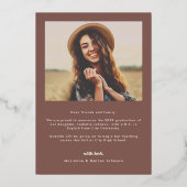 Retro Typografie Foto Afstuderen Folie Uitnodiging (Achterkant)