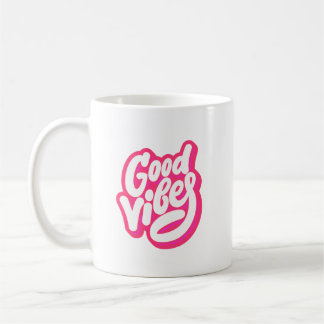 Retro Typografie 'Good Vibes' Koffiemok